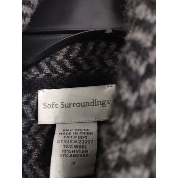 Soft Surroundings Gray Wrap Sweater Cardigan Size Small Wool Blend herringbone - Picture 2 of 8